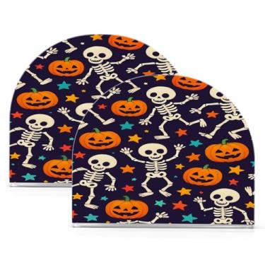 Imagem de Wassud Esqueletos dançantes com porta-guardanapos de acrílico estrela, dispensador de guardanapos de papel moderno em forma de U para mesa, cozinha, sala de jantar, bancada 2 peças (comporta 50-60