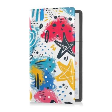 Imagem de Kigai Porta-cartão de registro de carro de grafite colorido e seguro - para porta-luvas de caminhão automotivo organizador de documentos capa carteira de couro PU premium