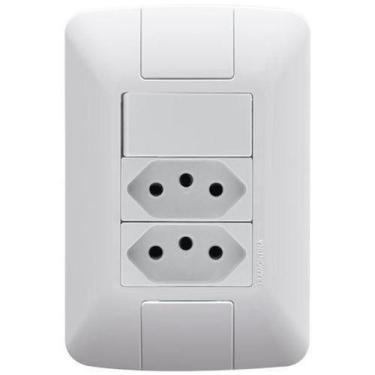 Imagem de Conjunto Tramontina Aria 1 Interruptor Simples + 2 Tomadas 10A 57241/0