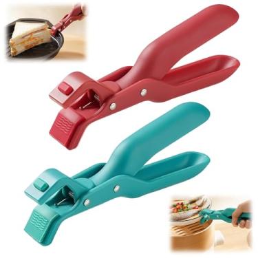 Imagem de Pinças de prato quente, pinças para placa quente, clipe de tigela antiqueimadura multifuncional, suporte de prato quente antiderrapante espesso, cozimento de forno de micro-ondas, utensílios de