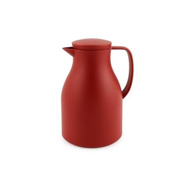 Imagem de Garrafa Térmica 1L Com Trava Pump Em Silicone – Para Café Ou Água Quente E Fria (Vermelho)