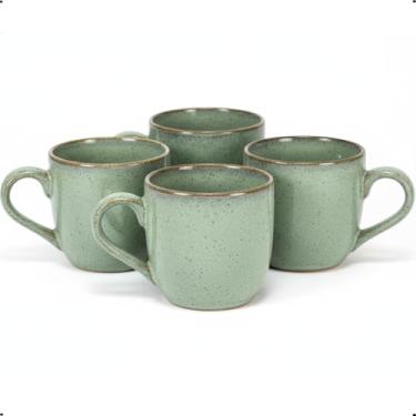 Imagem de Conjunto 4 Xícaras Cerâmica Brilhante 130ml(Verde)
