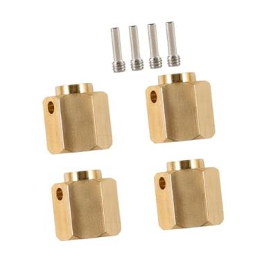 Imagem de Dynwave Conjunto de 4 Adaptadores Hexagonais de Latão Mais Pesados ​​para Rodas, Peças de Reposição, Conector de Latão com Contrapeso Estendido para, 12mm