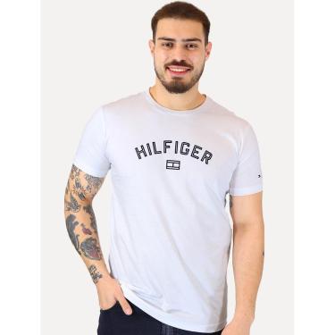 Imagem de Camiseta Tommy Hilfiger Masculina Outline Arc Script Branca-Masculino