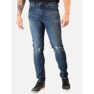 Imagem de Calça Levis Jeans 512 Slim Stretch Destroyed Azul Escuro-Masculino