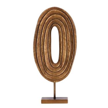 Imagem de Escultura Oval Em Poliresina Dourada 45x20x7cm Mart