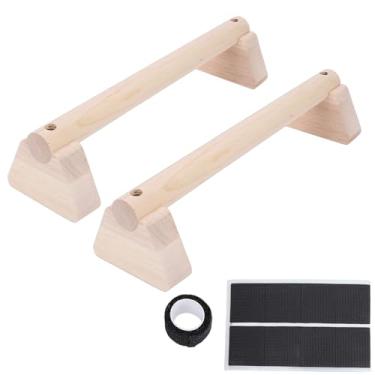 Imagem de SUNGOOYUE Barra Push Up, 2 Peças de Largura Ajustável, Suporte de Mão de Madeira de Borracha, Poste de Suporte para Prática Com Almofadas Antiderrapantes para Treino de Fitness Em Casa (35cm)
