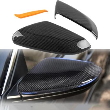 Imagem de KARTONMOTOR Espelho Retrovisor Em Fibra De Carbono Real Compatível Com Honda Civic 2016-2021, Capa Lateral Reposição, Estilo Preto Brilhante, Completa Para 10ª Geração, Porta