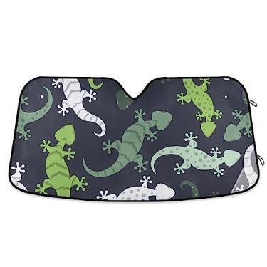 Imagem de Persiana de carro colorida Geckos, persiana de janela de carro, proteção UV, para-sol dobrável para janela de carro, capa solar para para-brisa de carro