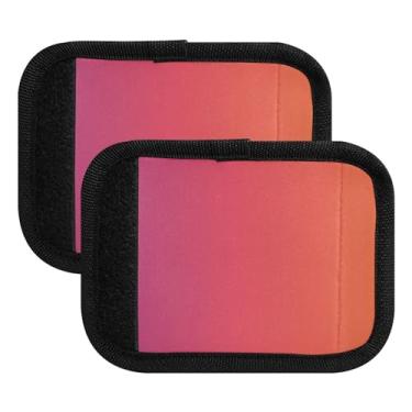 Imagem de Protetor de alça de bagagem gradiente laranja roxo protetor de alça antiderrapante capas marcadores de bagagem para viagem de aeroporto, mala de viagem, mala, carrinho, pacote com 2