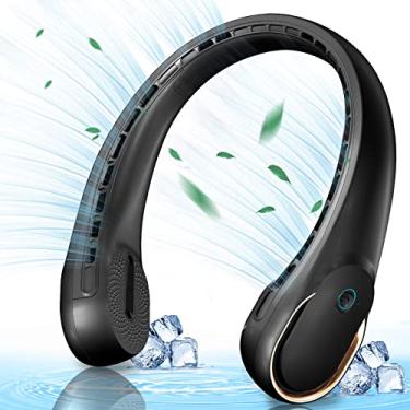 Imagem de KIDEE Ventilador de pescoço portátil recarregável, ventilador de pescoço de resfriamento de 4000 mAh para homens e mulheres, ventilador pessoal sem lâmina, ventilador de pescoço usável USB para uso