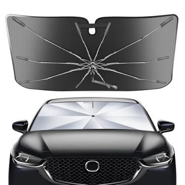 Imagem de Guarda-sol portátil para Mazda CX-30 CX30 2020-2025 guarda-sol de para-brisa com bolsa de transporte, guarda-chuva compacto durável de cristal de gelo 2 em 1 UPF50+ proteção UV isolamento térmico