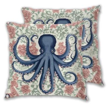 Imagem de Abucaky Conjunto de 2 capas de almofada de polvo para sofá, escritório, quarto, decoração de casa, 45 x 45 cm