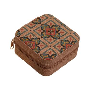 Imagem de Hailong Ming Estojo de Viagem para Joias, Mini Porta-joias Multifuncional, Organizador Elegante para Brincos E Anéis, Flor