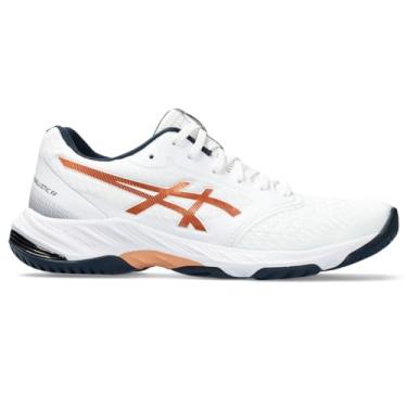 Imagem de ASICS Tênis de vôlei masculino Netburner Ballistic FlyteFoam 3, Branco/bronze puro, 13