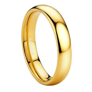 Imagem de Jstyle Aliança de casamento de titânio de 2 mm, 4 mm e 6 mm, para mulheres e homens, banhado a prata/preto/ouro, abobadado, alto polimento, aliança de noivado e compromisso, aliança de casamento