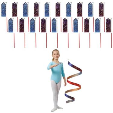 Imagem de Pacote com 20 varinhas dançantes, lembrancinhas de festa para crianças, fita de ginástica rítmica, aniversário de menina, suprimentos para jogos de festa ao ar livre, serpentinas de dança, dançarina