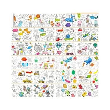 Imagem de Rolo De Desenho DIY Para Crianças 12/6/3M Papel De Pintura Colorido Br