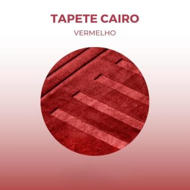 Imagem de Tapete Passadeira Antiderrapante Itália Geométrico Luxo 60x200cm – Tapete para Sala, Quarto e Corredor em Poliéster Premium(Vermelho Rubi,M (50cm x 150cm))