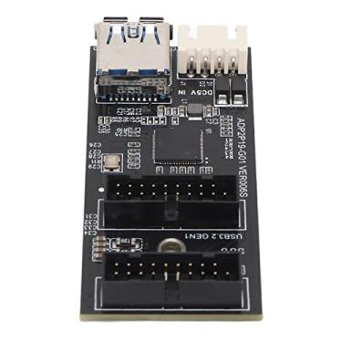 Imagem de aqxreight Placa Adaptadora USB3.2 GEN1 Transmissão Estável de 5 Gbps Amplamente Compatível Placa 19PIN para 2 Portas 19PIN para -mãe de Desktop e Transmissão Garante Transmissão USB3 GENESYS