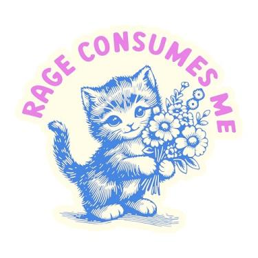 Imagem de Rage Consumes Me Patch de 7,6 cm Engraçado Gato Ansioso, Floral, Sarcástico, Tecido Bordado/Costurado Aplique de Tecido Remendos para Mochila Colete Chapéu Arnês de Cachorro, Presentes Militares