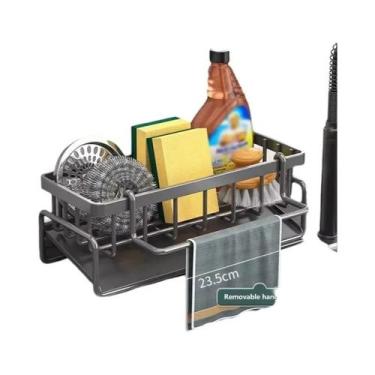 Imagem de Suporte Multifuncional De Aço Carbono Para Pia, Escorredor De Esponjas