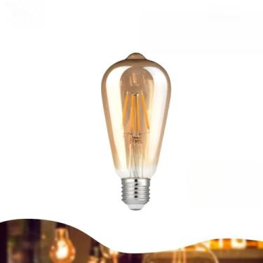 Imagem de Lâmpada LED retrô com filamento E27 de dupla voltagem 2200K ST64 G80 T45 T125 T185 2W 4W Lâmpada decorativa (Modelos ST64 | Kit 1)