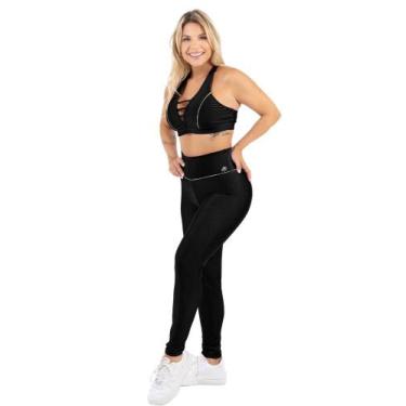 Imagem de Roupa de Academia Feminino Conjunto Calça E Top Cintilante - HYPE MODA