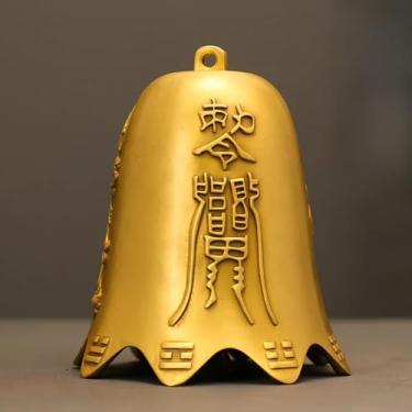 Imagem de FENNYYAR Enfeite de sino de latão Feng Shui de cobre, 16 cm, decoração de casa, sala de estar, porta, escritório, loja