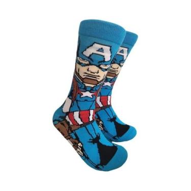 Imagem de Meias Masculinas De Cano Médio Com Estampa De Homem-Aranha, Homem De F