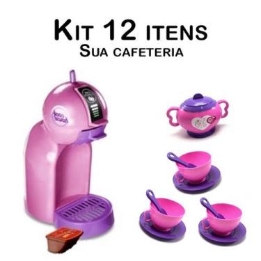 Imagem de Cafeteria Infantil Cafeteira Xícara Açucareiro Menina 12pç - CLICKCOMP