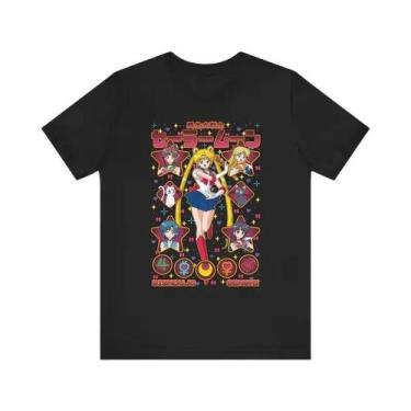 Imagem de Camiseta Gráfica Unissex Dos Anos 90 Sailor Moon Verão Algodão Streetw