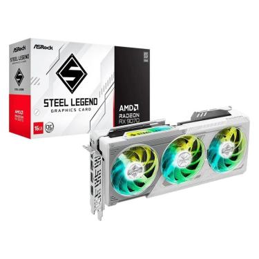 Imagem de Placa de Vídeo ASRock RX 9070 Steel Legend OC AMD Radeon, 16GB, GDDR6, FidelityFX-Unissex