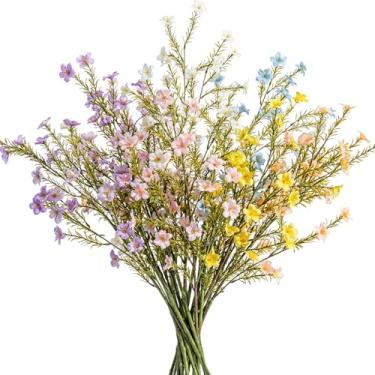 Imagem de FineCheer 24 pacotes de flores silvestres artificiais com hastes a granel 60 cm primavera de seda palitos florais falsos ramos de forsítia faça você mesmo arranjos de flores silvestres para casa