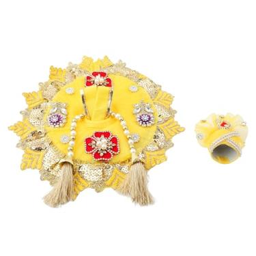 Imagem de Laddu Gopal Vestido Pano Bhagwan Poshak of God Bal Gopal Kanha Kanhaiya Dev Vastra para Estátua de Ídolo de Metal para Decoração Indiana Tradicional Holi Festival de Cores (Tamanho: - 1-2 No.Dia- 15.2