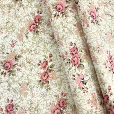 Imagem de Tecido Tricoline Floral Fernanda 100% Algodão Cores 1 mt x 1,50 mt Artesanato e Costura Criativa -