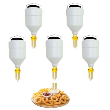 Imagem de Conjunto de dispensador de molho suspenso de 3,5 L - Pacote com 6 garrafas de apertar à prova de vazamento, recipientes de condimentos recarregáveis para churrasco, catering e restaurantes - Perfeito