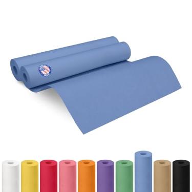 Imagem de Rolo de papel kraft azul de 45,7 cm x 3048 cm, pacote com 2 - Papel artesanal de qualidade feito nos EUA para embrulho de presente, artes e artesanato infantil, projetos escolares - 100% reciclado