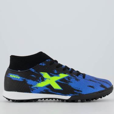Imagem de Chuteira Oxn Fusion Grip 3 Neo Society Preta e Azul-Masculino