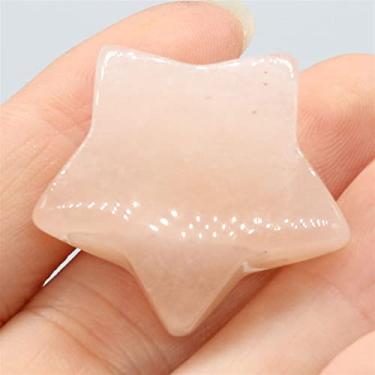 Imagem de 1 peça estrela cristal natural mascote colorido Reiki pedra preciosa polida decoração de casa coleção de presente decoração de aquário 30 mm (cor: Aventurina rosa, tamanho: 30 x 30 10 mm)