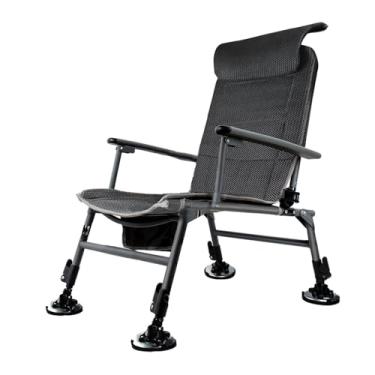 Imagem de Cadeira de pesca dobrável assento reclinável portátil com travesseiro cadeira traseira dobrável banco externo cadeira de acampamento