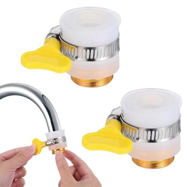 Imagem de Molain Adaptador de torneira ajustável de 3 peças para torneiras - serve para 13–14 mm, 16,5–18 mm, 22–23,5 mm OD, a 55/64 pol. - 27 rosca macho para filtros de água comuns, conexões de mangueira de