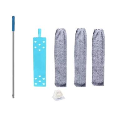 Imagem de Vassoura Telescópica De Cabo Longo Com Pano De Microfibra Para Limpeza