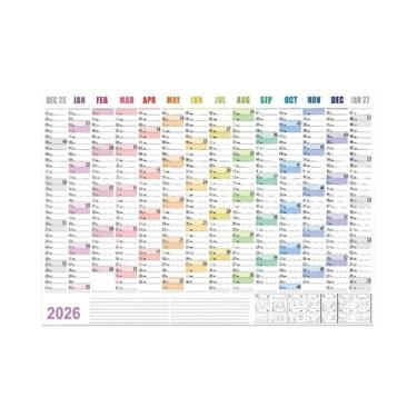 Imagem de Calendário De Parede Grande De 12 Meses 2026, Planejador Acadêmico, Pô