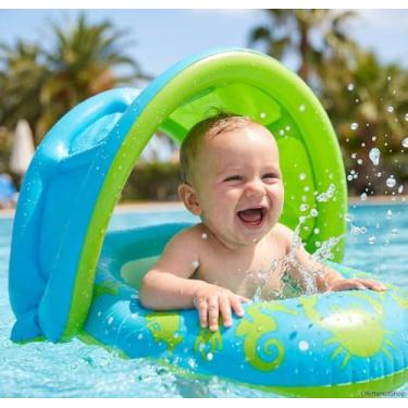 Imagem de Bote Inflável Caranguejo Verde PVC para Bebês 6-18 Meses - 77x79x60cm, 540g, Piscina Praia Seguro e Divertido