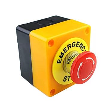 Imagem de Interruptor de botão de pressão AC 660V 10A Shell vermelho sinal de emergência cogumelo