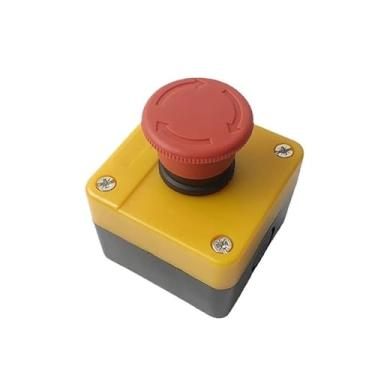 Imagem de Caixa de controle protetora de botão de parada de emergência com cabeça de cogumelo vermelho de 22 mm DWBPGVUN