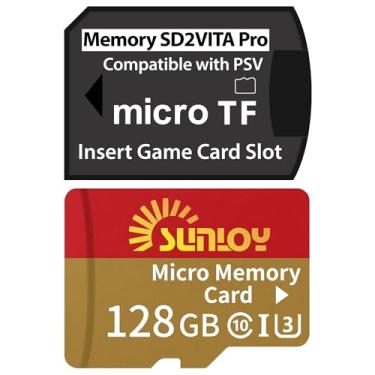 Imagem de Cartão de memória PS Vita SD2Vita 6.0 adaptador com cartão micro SD de 128 GB, cartão de memória micro SDXC UHS-I de até 140 MB/s com adaptador de cartão SD PSVita para sistema PSV 1000/2000 PSTV FW