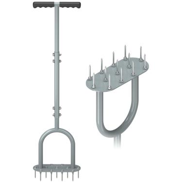 Imagem de Senvert Aerador manual de gramado com 13 pontas de ferro, ferramenta de gramado aerador, ferramenta de jardim para arejar o solo do gramado, melhora a saúde do gramado