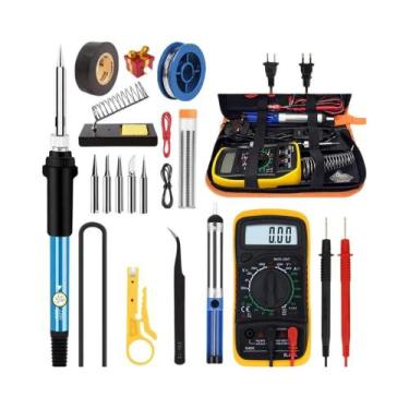 Imagem de Kit De Ferro De Solda Digital 60W Com Multímetro, Ferramenta De Soldag
